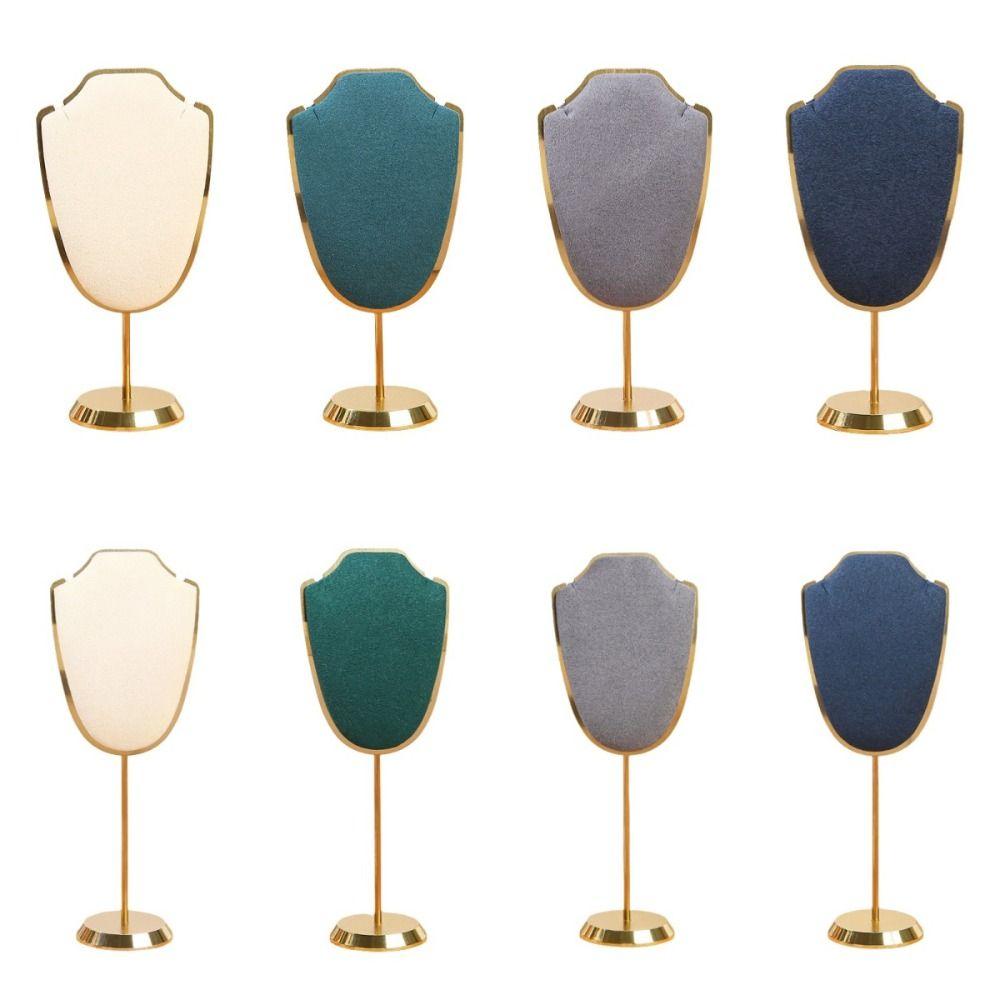 Metal Base Mini Jewelry Display Stand Velvet Jewelry Storage Display Rack for Home Jewelry Storage