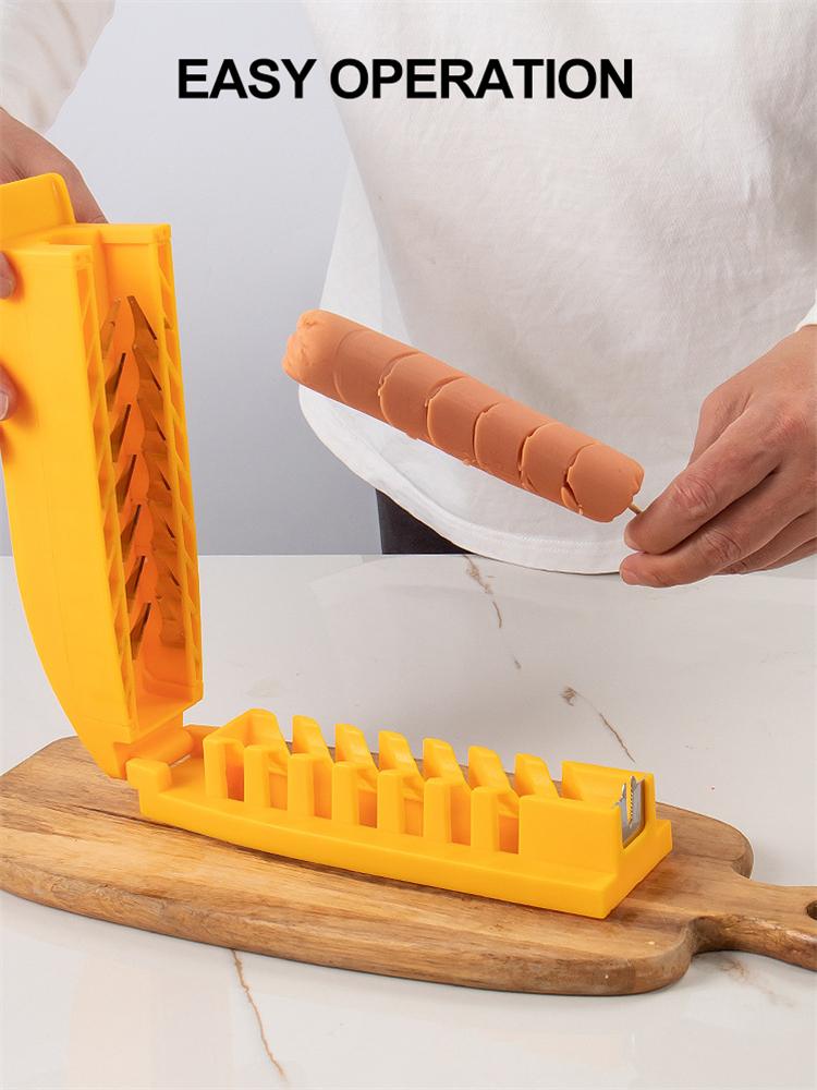 Sausage Slicer Tool PP+Stainless steel Multifunctional Hot Dog Slicer Sausage Cutter Vegetable Strawberry Slice Kitchen Tools