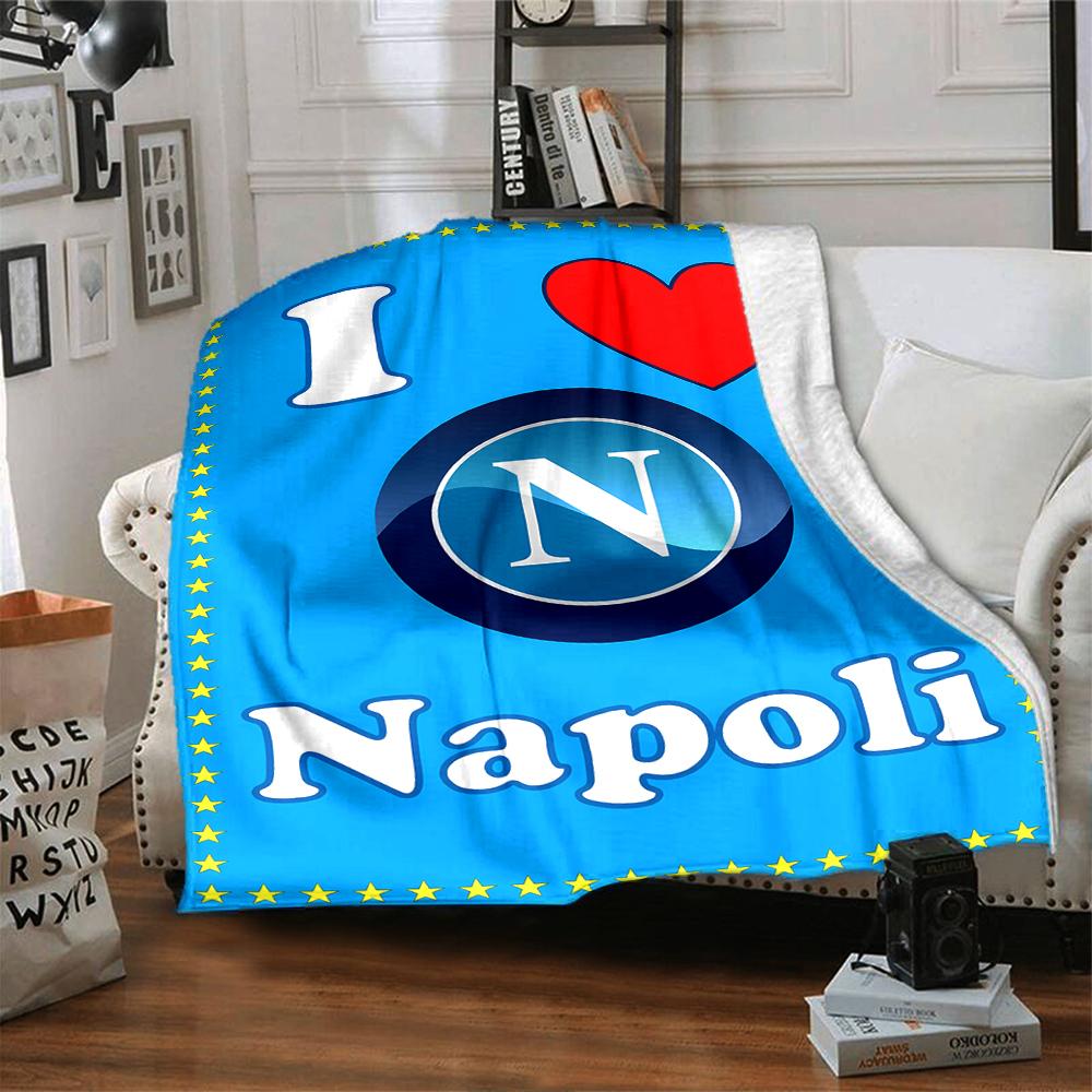 1pc Blanket - NAPOLI LOGO Print Design,Lightweight Blanket for Sofa,Bed- Soft &Warm,Gift for All Seasons
