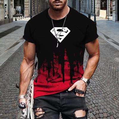Round Neck 3D Graphic Print Fashionable Short Sleeved Men's T-shirts - Soft Medium Stretch Polyester Fabric Summer Relaxed Fit Clothing