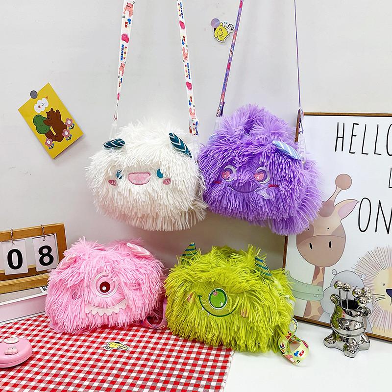 Cute Plush Monster Pub Appearance Design Handbag With Animal Design For Elementary School Girls And Boys
