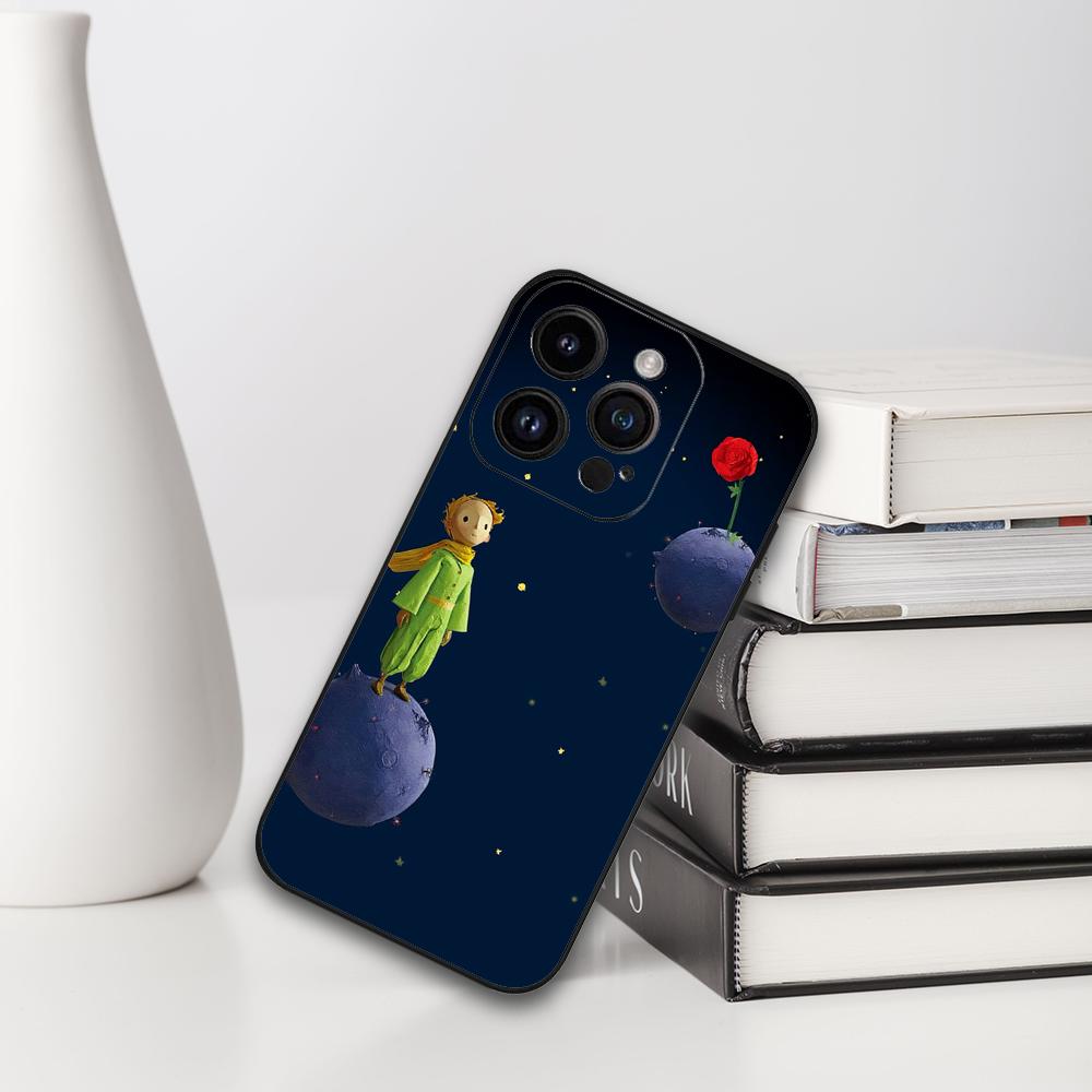 Little Prince Phone Case For Iphone 16 15 11 13 14 Pro Max 7 8 Plus X Xr Xs Max 12mini Black Shell Cover Case