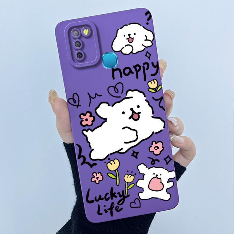 For Infinix Hot 10 Lite Smart 5 Hot 11 G37 10S 10T 10i Case Lovely Cartoon Cat Liquid Silicone Soft Shockproof Back Cover Capa