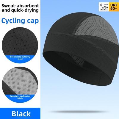 Schnelltrocknende Fahrradkappe Atmungsaktives Netz Helmeinlage Mütze Sportmütze Laufkappe Sommer Radfahren