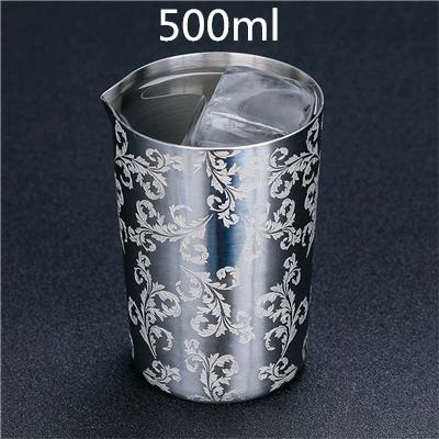 500ml Edelstahl Rührbecher Mixingglas, bevorzugt von Profis und Amateuren gleichermaßen, Machen Sie Ihre eigenen Spezialcocktails Barzubehör