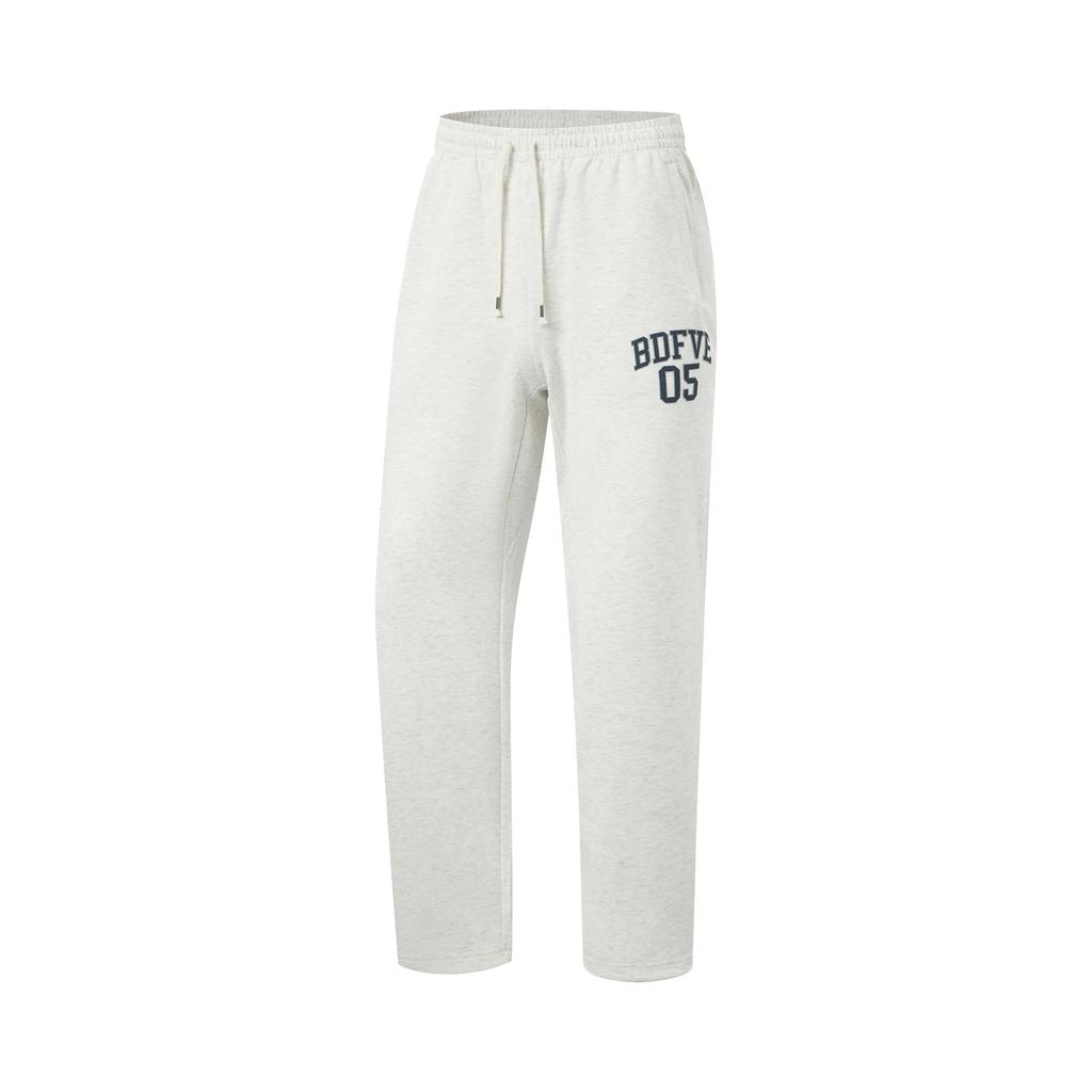 Li Ning Casual Pants Men's Heather Gray Mist White Moderate Straight Fit Pants AKLW209-1