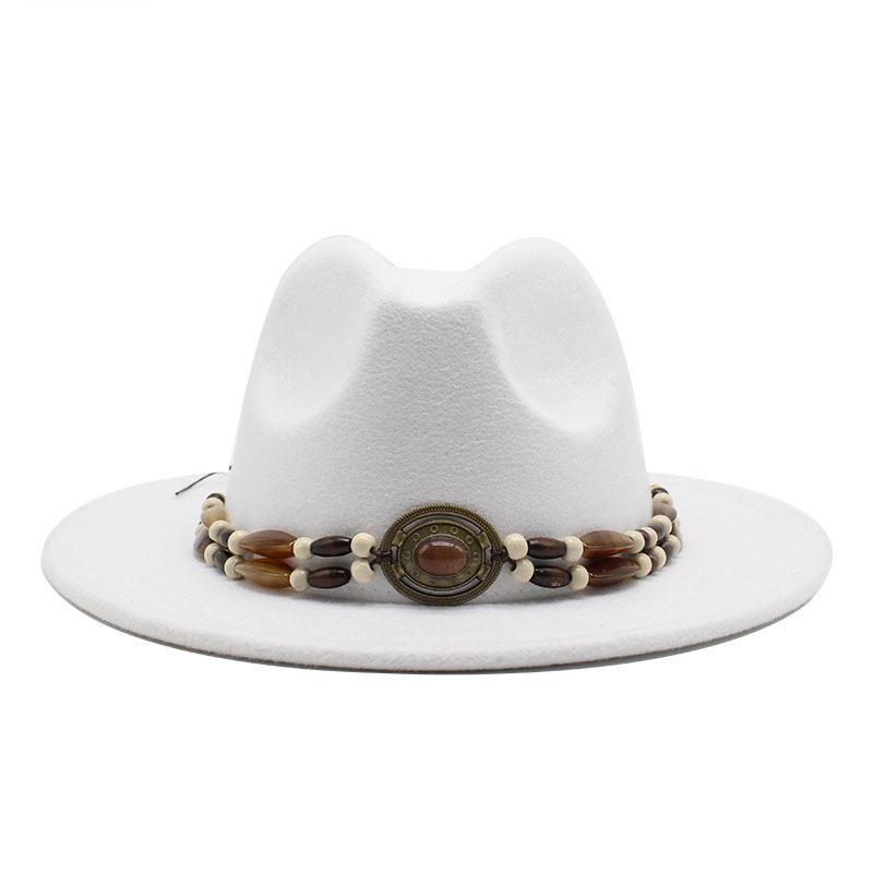 Big Eaves Wool Jazz Top Hat Women'S Casual Big Edge Felt Hat Men'S Jazz Hat 9.5Cm