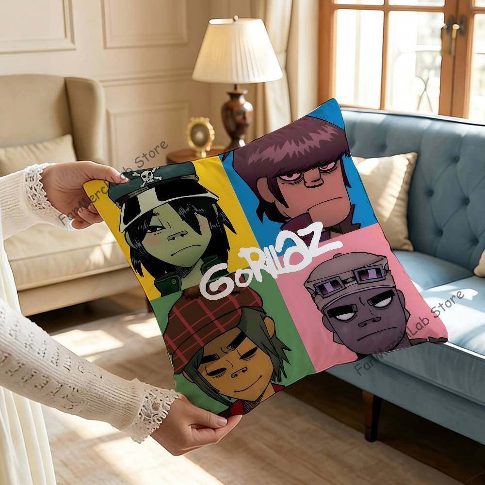 GGorillaz Rock Band Cushion For Bedroom Car Coffee Shop Room and Living Room Sofa Decorative Pillow Cover Case