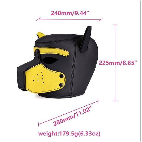 Gay Puppy Hood Neoprene Mask Muzzle Adult Pet Play Games Dog Slave Full Head Bondage Restraint Fetish Hood BDSM Sex Toys for