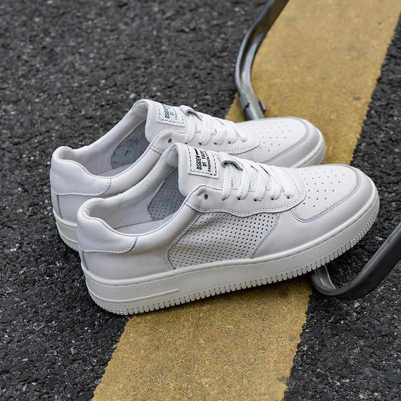 Little white shoes men's trendy shoes men's shoes genuine leather men's European station men's shoes trendy versatile board shoes boys flat shoes