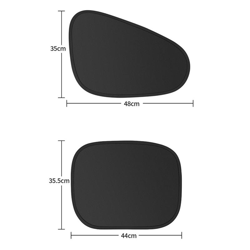 4PCS No Residue Car Side Window Sun Visors Electrostatic UV Blocking Sunshade Curtains for Driving