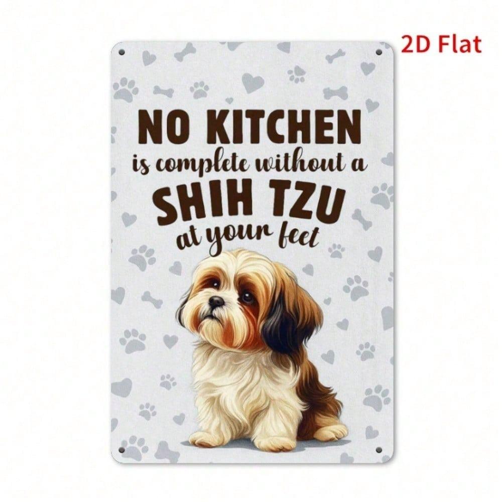 Vintage Shih Tzu Metal Sign Funny Pet Wall Art Home Cafe Garage Decor