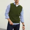 Men's Sleeveless Sweater College Style Vest V-Neck Fashion Waistcoat Sweater Vest