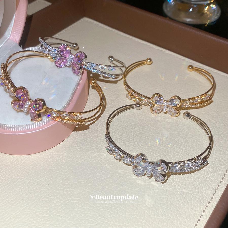 Luxury Zirconia Double Layer Butterfly Bracelet: Elegant, Versatile Jewelry for Women