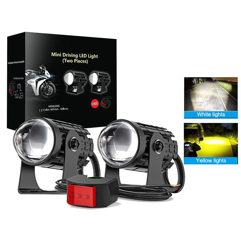 Led Motorcycle Spotlight With Switch Super Bright Motorcycle Led Explorers Headlight Projector Fisheye Lens Led Moto Fog