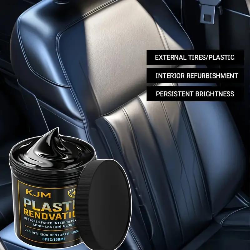 Black Plastic Restorer - Suitable for Automotive Plastics, Trim Strips,and Tires|Rich Gloss|Restores Faded Surfaces |High-Gloss