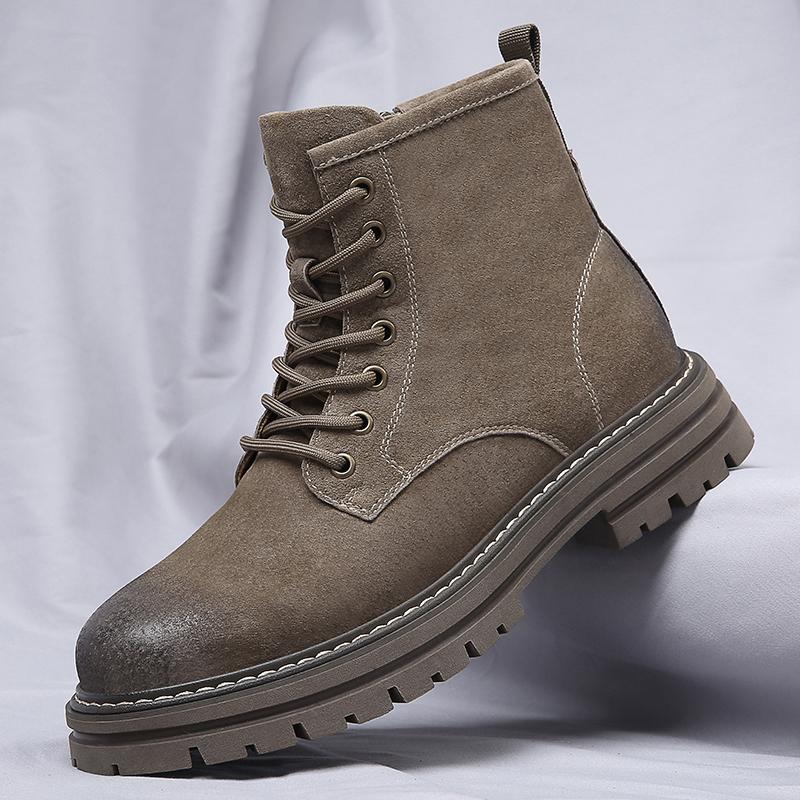 Classic Men High-top Boots Quality Leather Men Boots Winter Ankle Boots Men 2025 New Outdoor Winter Work Shoes Walking Boots
