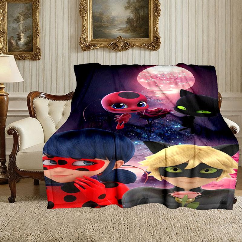 1pc Coperta Accogliente con Stampa, Coperta Coccinella Adatta per Casa, Picnic e Avventure di Viaggio
