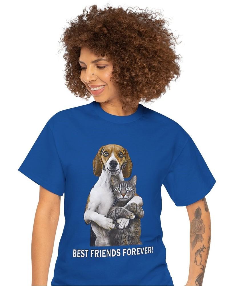 Cat And Dog Best Friends Forever! T-Shirt Animal Friendship Friends Love Humor
