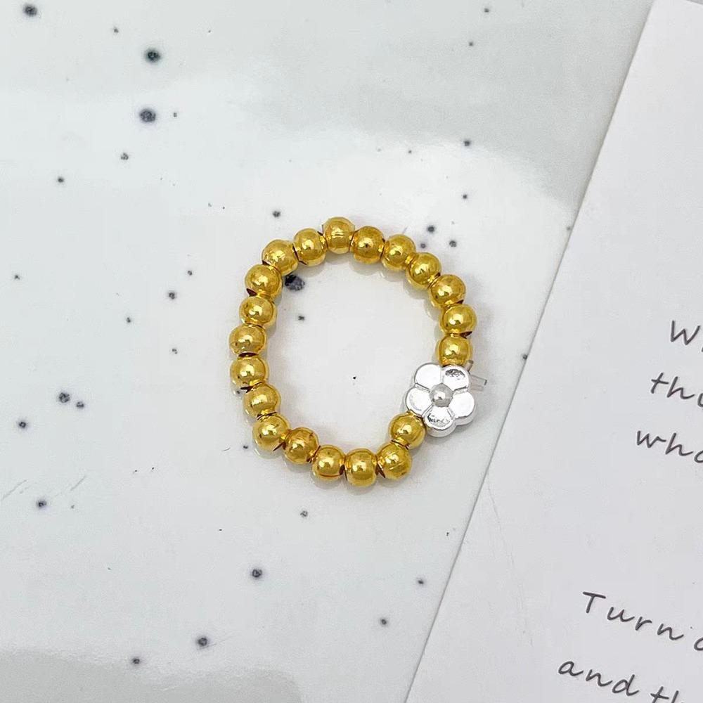 Maillard Parel kralen Ring Dames Elastisch Koord Literaire Gestapelde Wijsvinger Ring High-end Handgemaakte Ring Sieraden