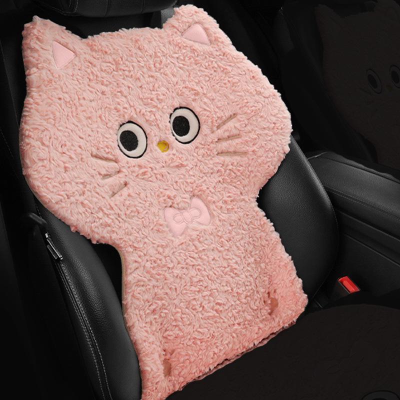 Plush Car Seat Cushion Set for Autumn & Winter - Single & Three-Piece Options