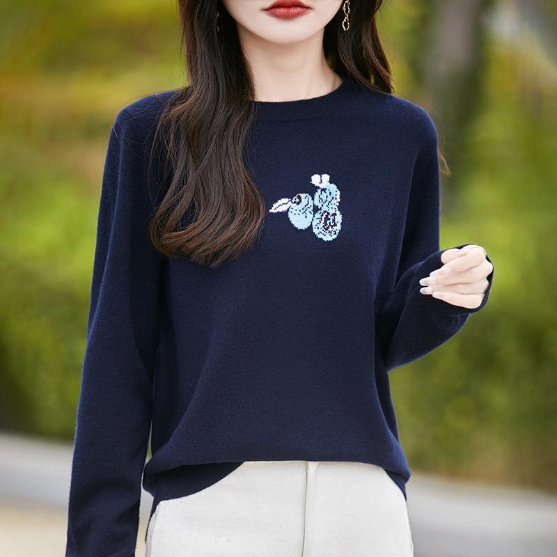 Women's Cashmere Sweater Qinghe Cashmere 30% Cashmere 70% Wool Autumn and Winter Cashmere Pullover Soft and Warm