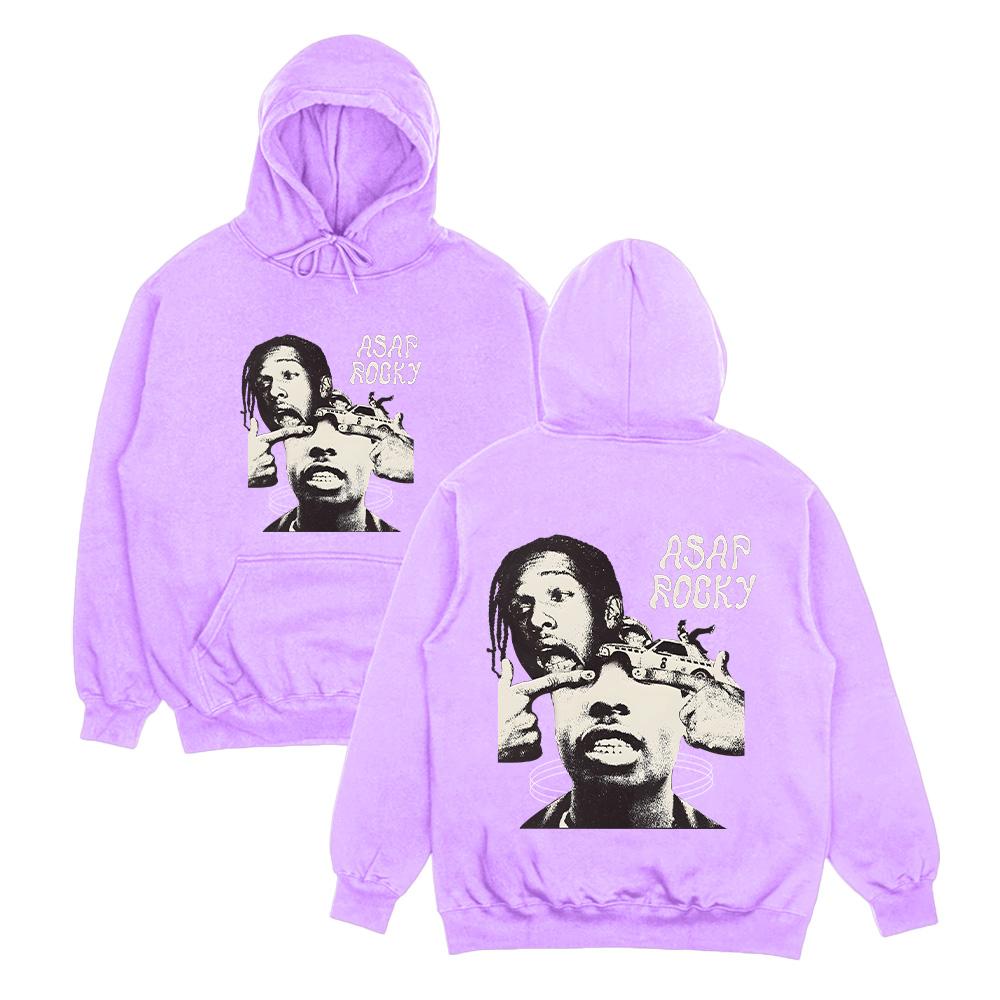 Худи A$AP Rocky Рэп Музыка Свитшоты ASAP Rocky Наконец-то Альбом Asap Уличная одежда Y2K Apper Ретро Унисекс Одежда S светло-фиолетовый