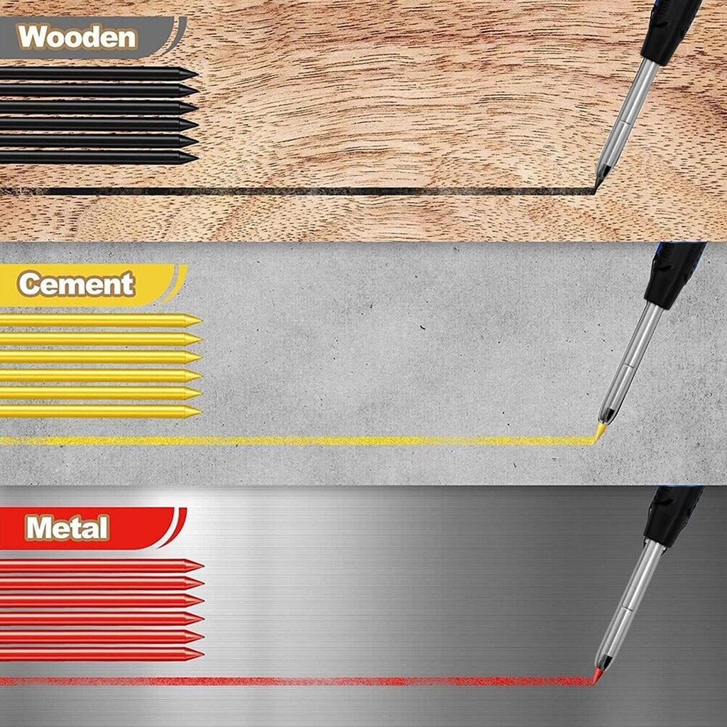 Mechanical Long Tip Woodworking Pencil with Sharpener Woodworking Scriber Tool for Architect Deep Hole Pencil Refills