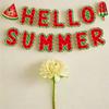 Paper Hello Summer Banner Festival Watermelon Spiral Hanging Flag  Party Favors