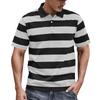 Men's Summer Stripe Print Button Lapel Loose Short Sleeve Top