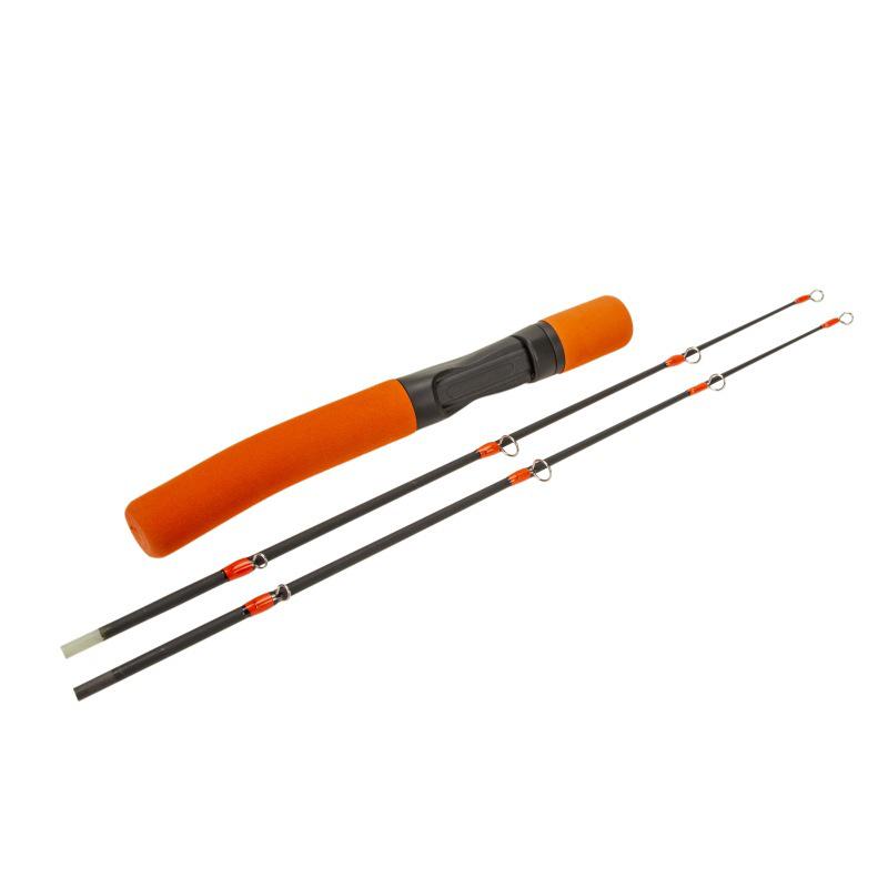 Two-Section Carbon Ice Fishing Rod, Dual Soft/Hard Adjustability, Portable Winter Design
