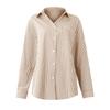 Women's Striped Button Down With Pocket Long Sleeves Collar Shirt Tops