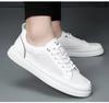Neue Herren Freizeit-Schuhe aus echtem Leder Atmungsaktiv Mikroporös Flache Skate-Schuhe Schnür-Sneaker