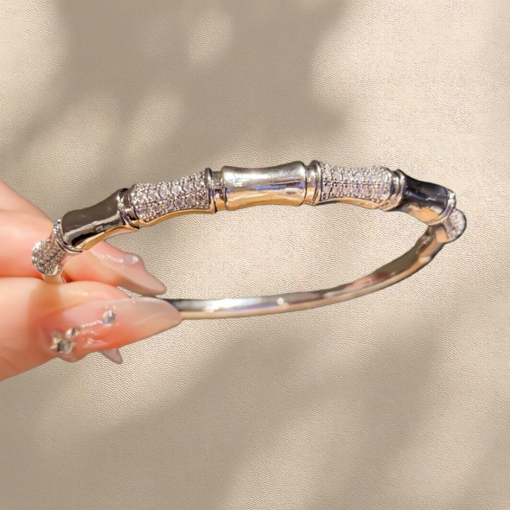 Elegant Bamboo Joint Bracelet Smooth Surface Charm Bracelet New Gold Plated Bangle  Women Jewelry