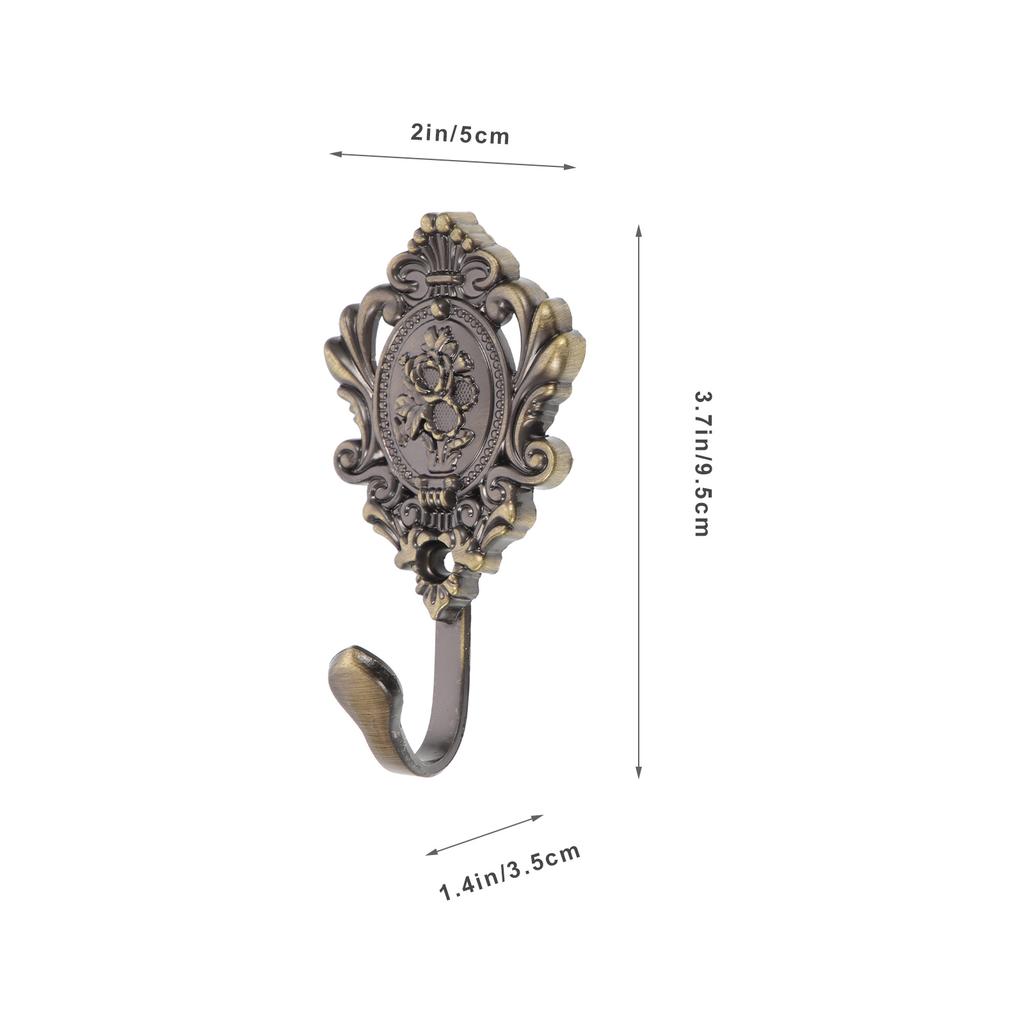 2Pcs Zinc Alloy Curtain Holdback Vintage Bronze Rose Carve Design Wall Hooks for Curtains Drapery Tieback Decor 95x5cm