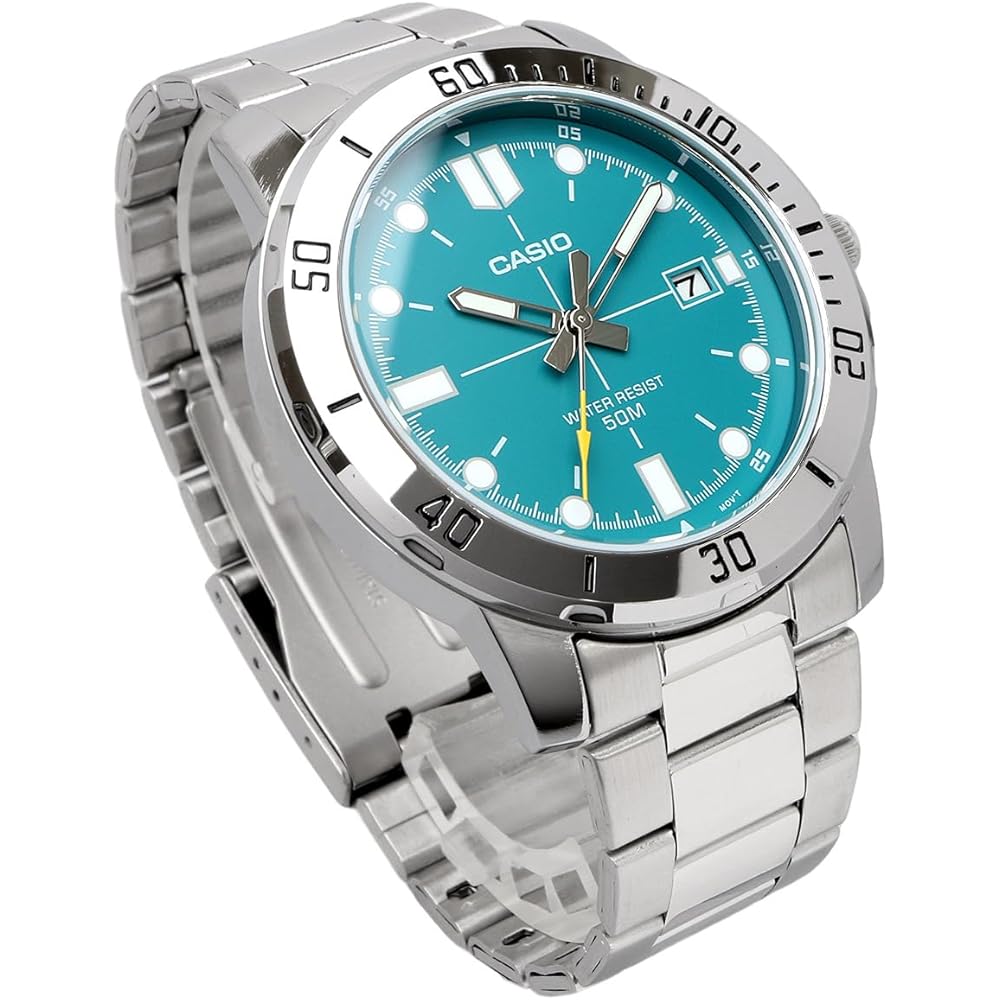 Casio Standard Analog Quartz Men's Watch MTP-VD01D-3E2V Metal Band Blue Green Overseas Model