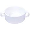 Pure White Ceramic Double-Handle Soup Bowl