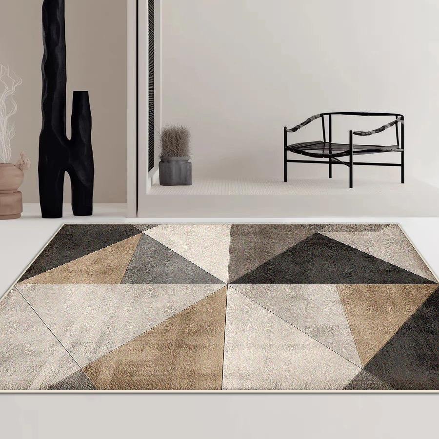 Modern Geometric Living Room Carpet Minimalism Decoration Lounge Coffee Tables Easy Clean Floor Mat Bedroom Non-slip Soft Rug