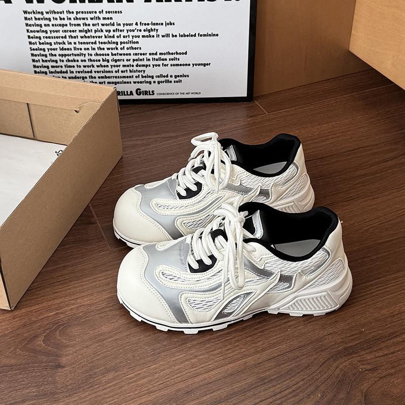 Thick-soled Women's New Big-headed Shoes, Light and Soft-soled Casual Sports Shoes, Mesh Breathable