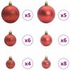 Christmas Ornament Set with 150 LEDs 61 Pcs Red Plastic