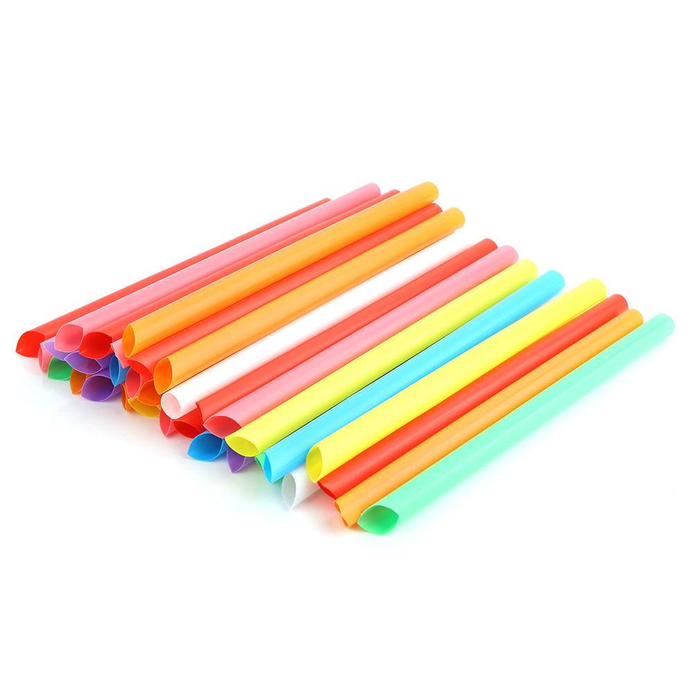 100PCS Colorful Drinking Straw Plastic Disposable Wide Straws for Milk T Mixed Colors
