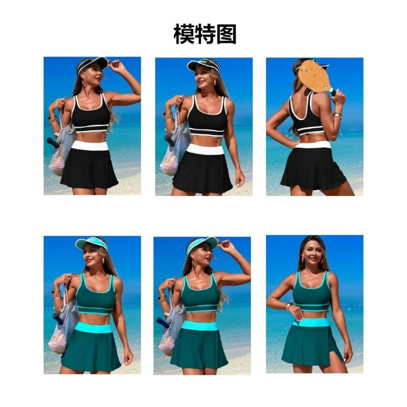 Dámské rychleschnoucí vysoce elastické dvoudílné dělené plavky Bikini pro plážové sporty