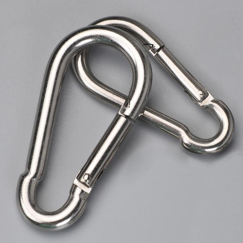 5Pcs Stainsless Steel Spring Snap Hook Carabiner Clip Water Bottle Hook Keychains for Outdoor Camping Fishing Hikings
