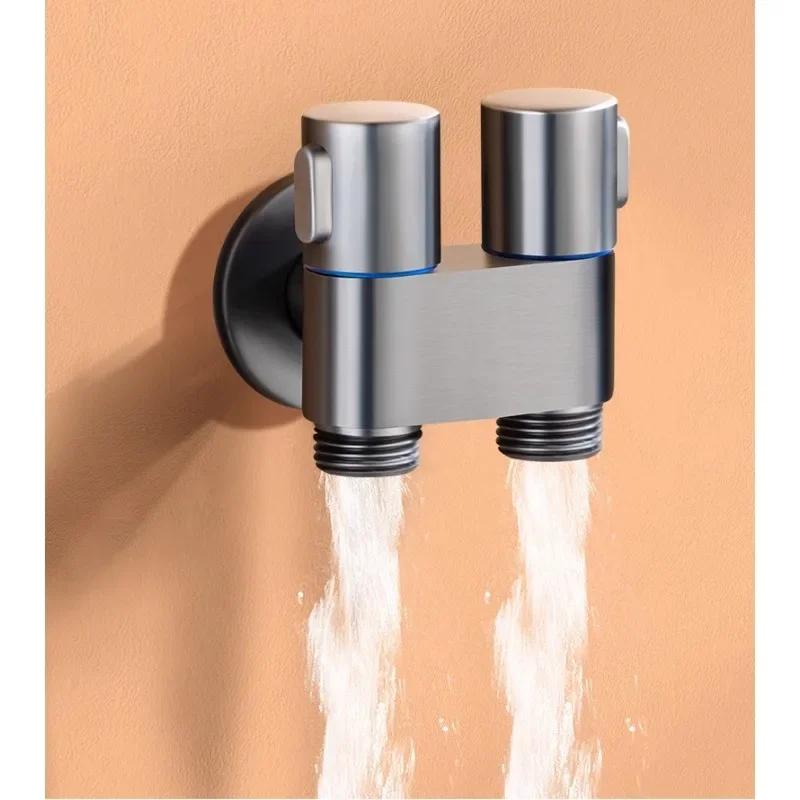 1PC Handheld Bidet Sprayer Toilet Bidet Toilet Sprayer Set Spray Water Bathroom Shower Double Outlet Angle Valve Toilet Accessories