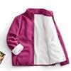 Boys and Women's Double-Sided Coral Fleece Jacket - Warm, Thickened Autumn/Winter Cardigan for Outdoor Use