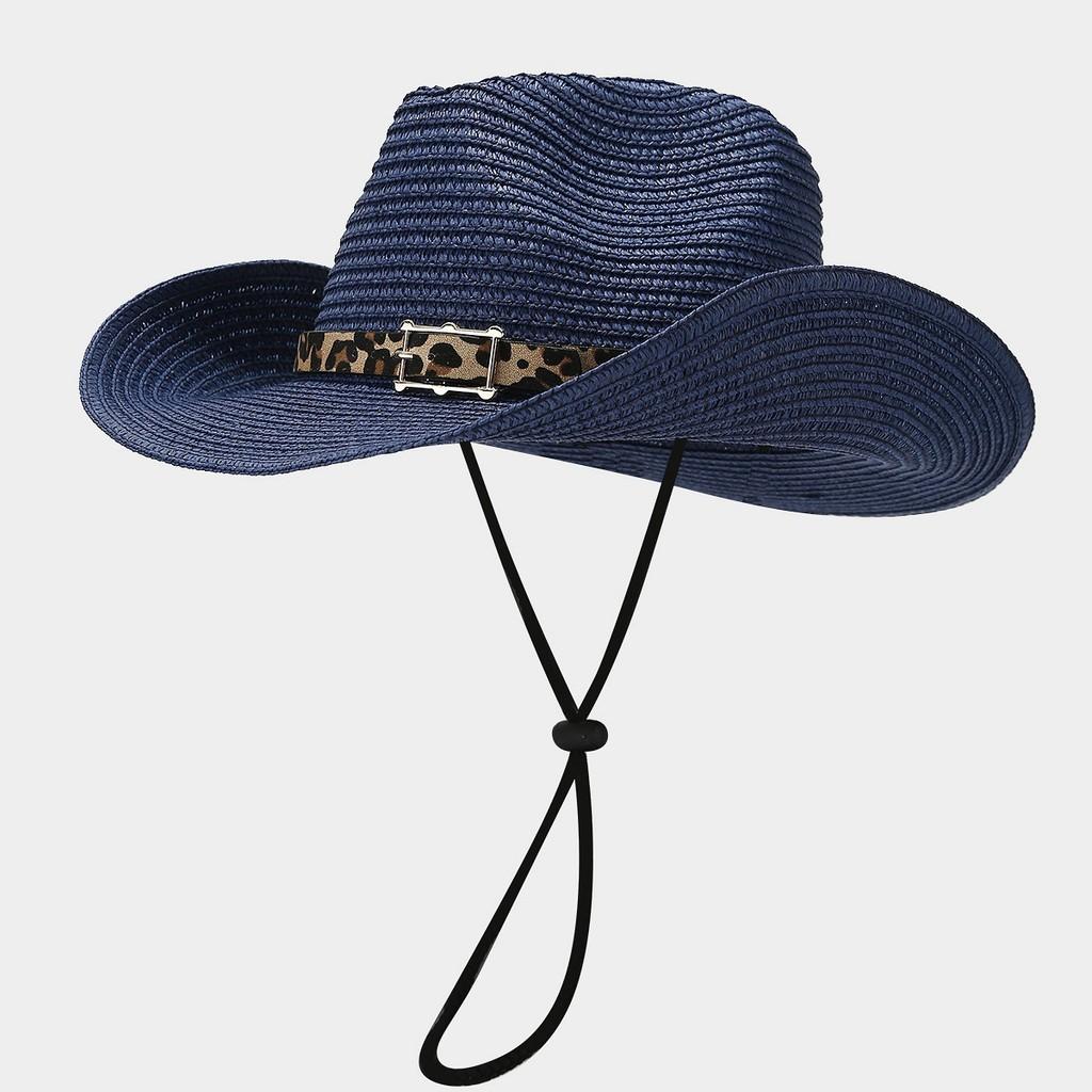 Summer Leopard Print Sun Hat With Wide Brim For Outdoor Beach Travel