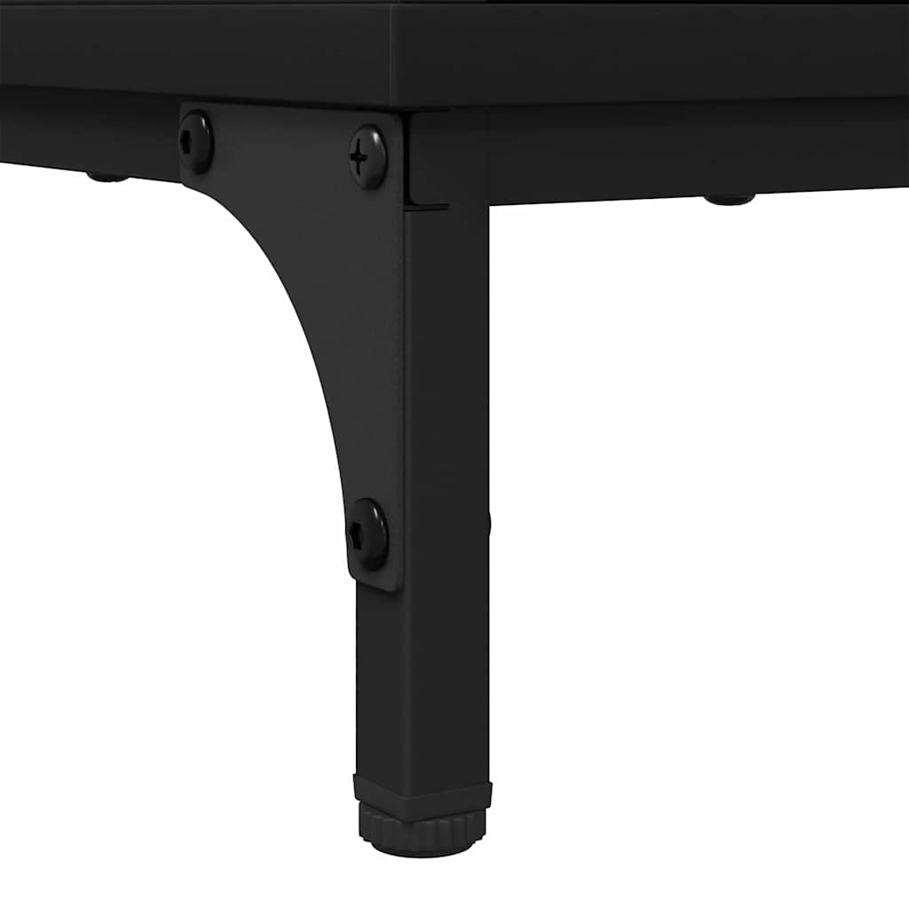 Black Bathroom Cabinet with Drawers 31.5 x 33 x 190 cm