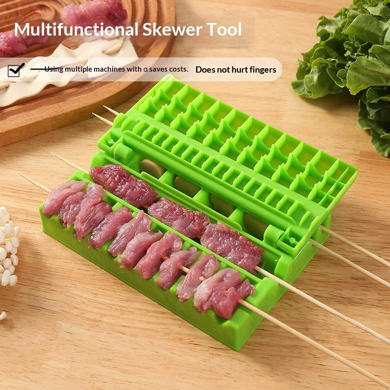 BPA Free Food Grade Plastic Kebab Skewer Maker Effortless Operation Tool for Home Outdoor BBQ Grilling