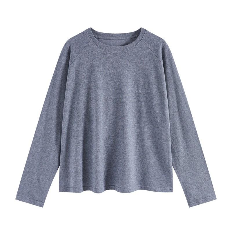 Unisex Classic Crew Neck Long Sleeve Tee Soft Cotton Casual Oversized Top Fall Outdoor Daily Wear