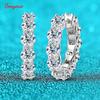 Smyoue 6.6/7.2cttw 4mm Sparkling Full Moissanite Hoop Earrings for Women Flawless Lab Diamond Silver 925 Jewelry GRA